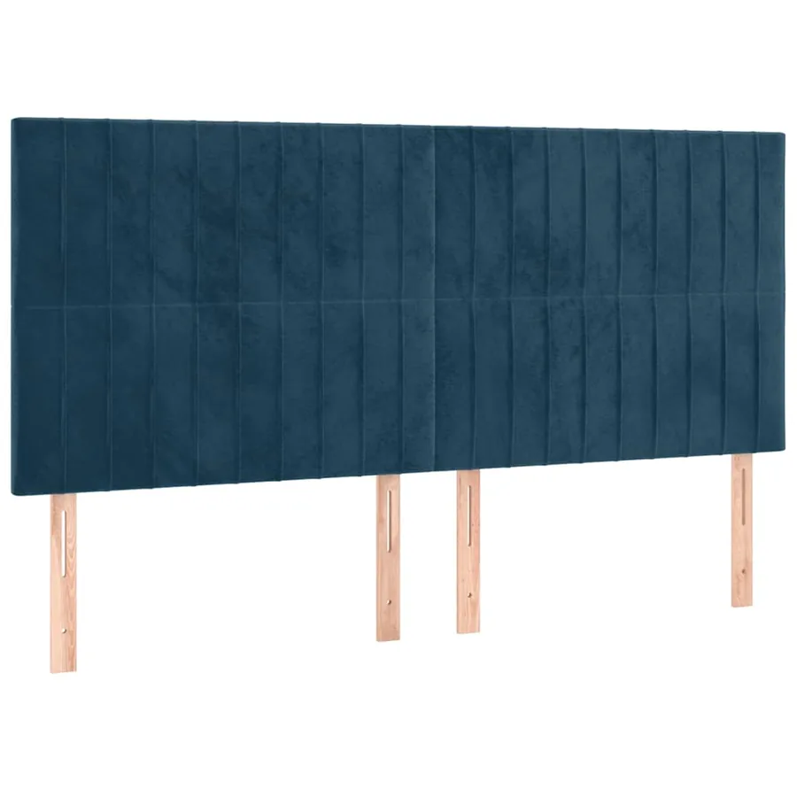 Cadre de lit sans matelas bleu foncé velours - 8