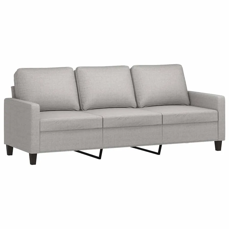 Canapé à 3 places avec repose-pieds Gris clair 180 cm Tissu - 4