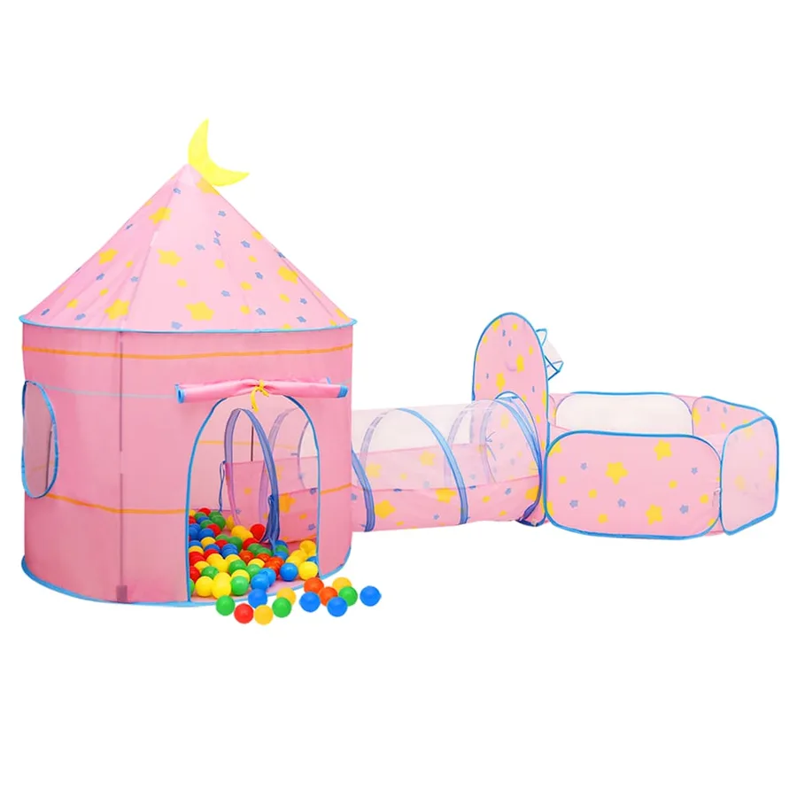 Tente de jeu pour enfants avec 250 balles Rose 301x120x128 cm - 2