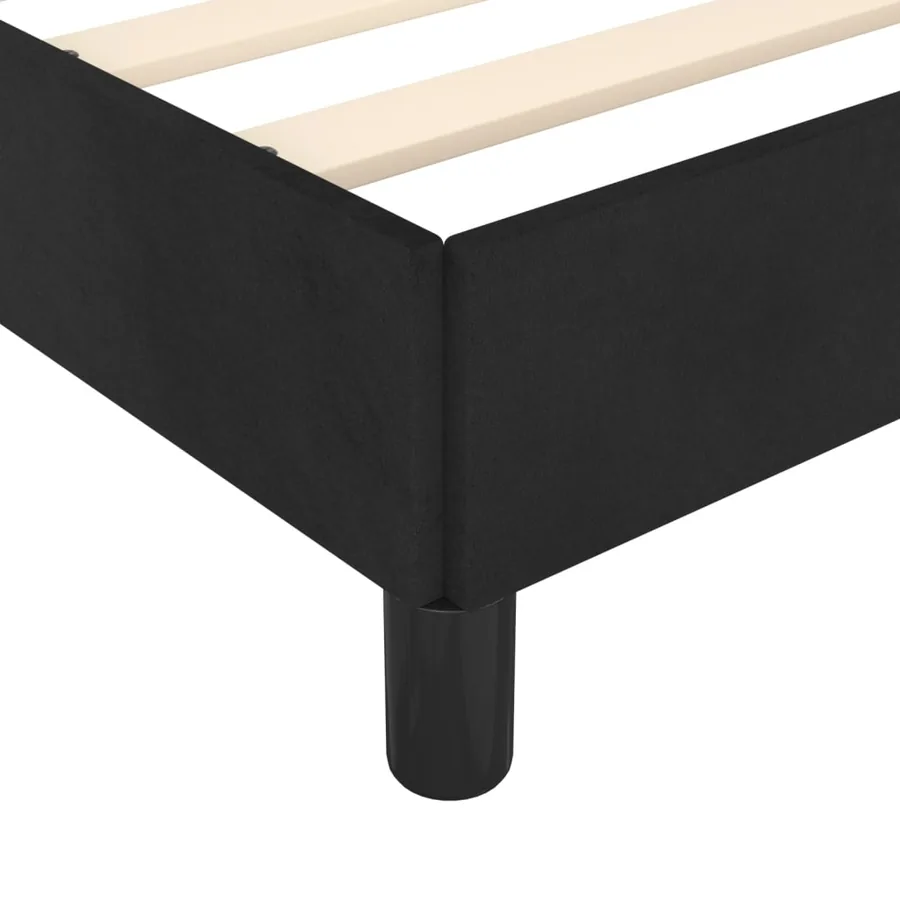 Cadre de lit sans matelas noir velours - 8