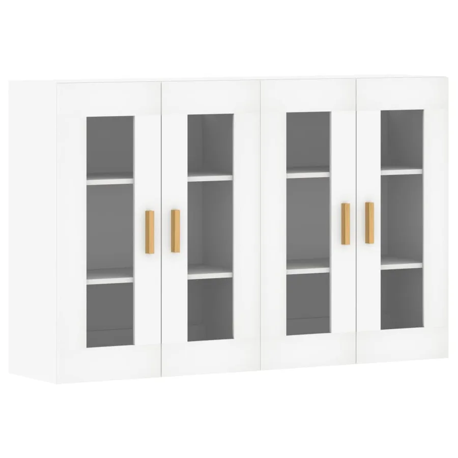 Armoires murales 2 pcs blanc bois d'ingénierie - 2