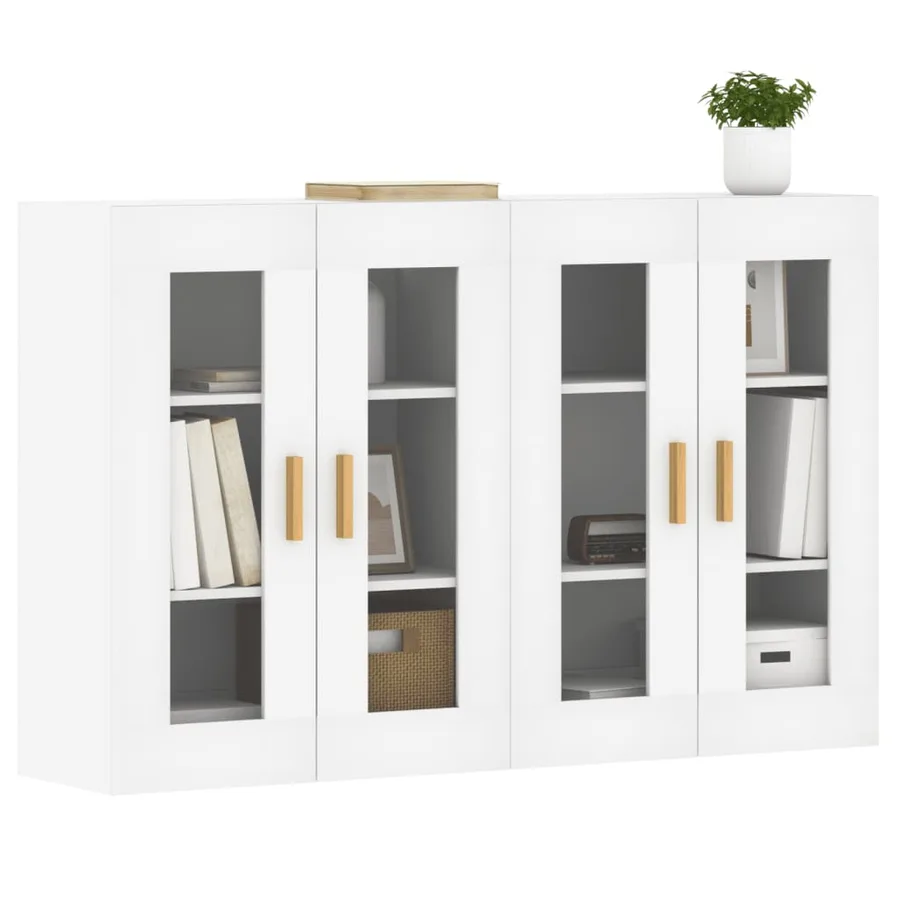 Armoires murales 2 pcs blanc bois d'ingénierie - 3