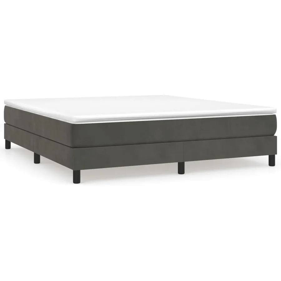 Sommier à lattes de lit et matelas Gris foncé 160x200cm Velours - 2