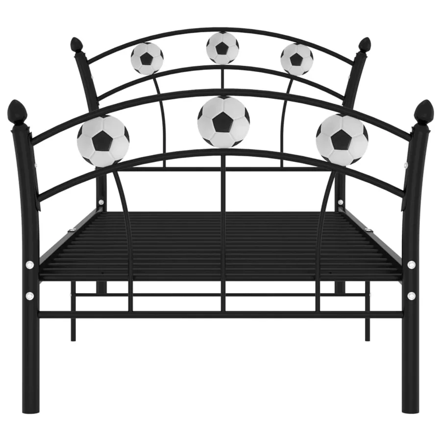 Cadre de lit sans matelas noir métal 90x200 cm - 3