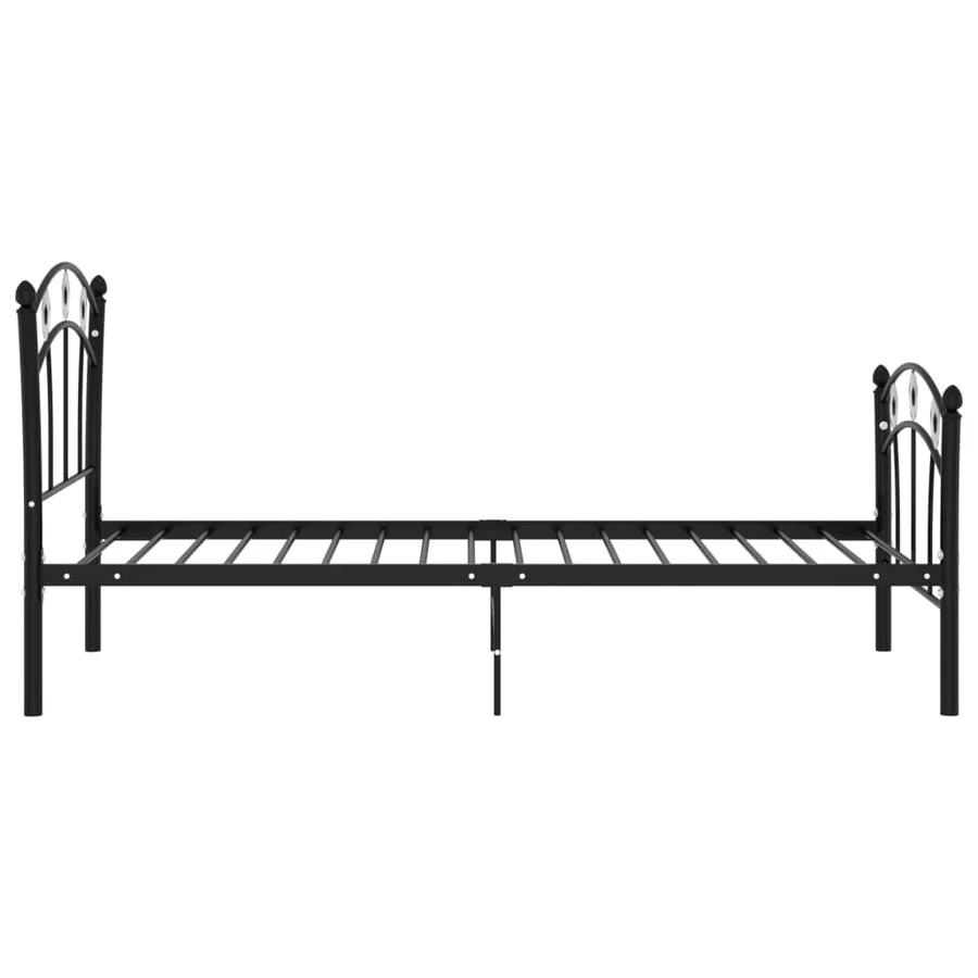 Cadre de lit sans matelas noir métal 90x200 cm - 4
