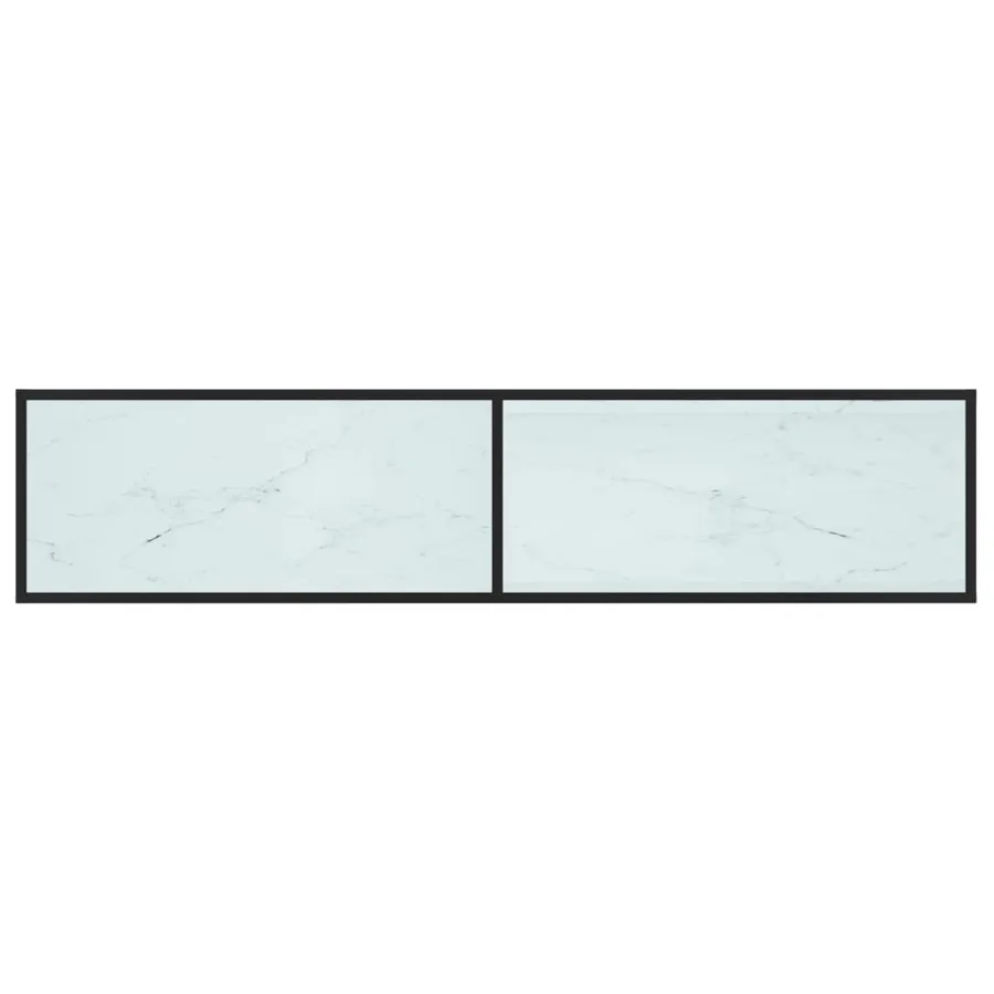 Meuble TV Marbre blanc 180x40x40,5 cm Verre trempé - 5