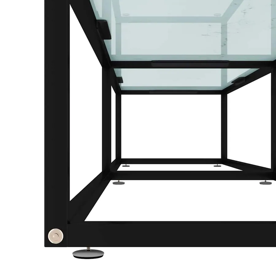 Meuble TV Marbre blanc 180x40x40,5 cm Verre trempé - 6