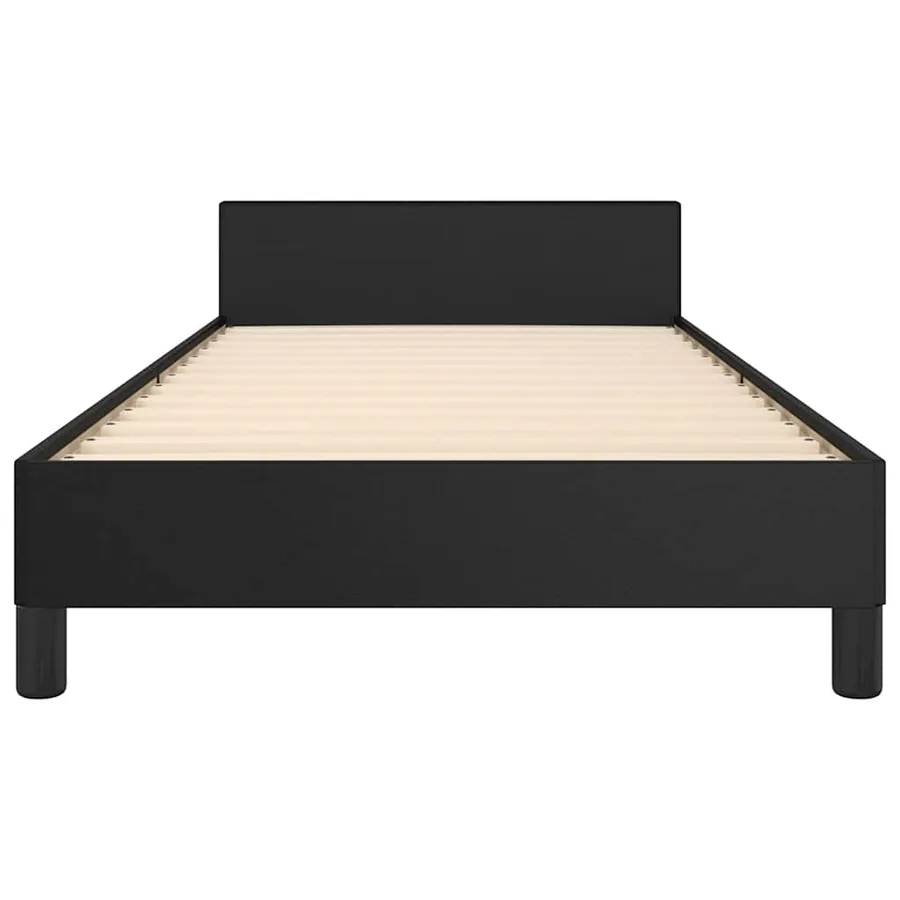 Cadre de lit avec tête de lit sans matelas noir 100x200 cm - 5
