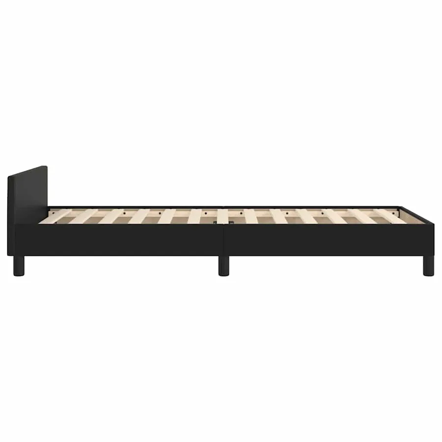 Cadre de lit avec tête de lit sans matelas noir 100x200 cm - 6