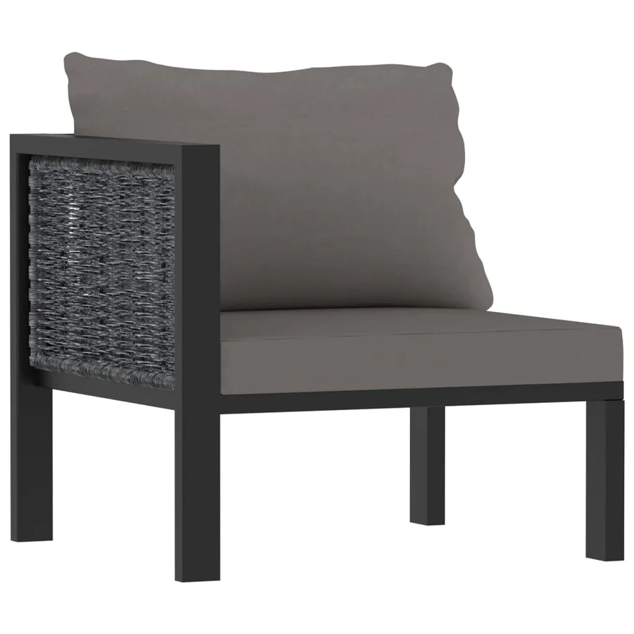 Salon de jardin 8 pcs avec coussins Résine tressée Anthracite - 8