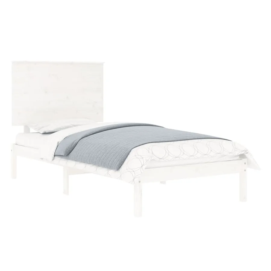 Cadre de lit sans matelas blanc 90x200 cm bois de pin massif - 3