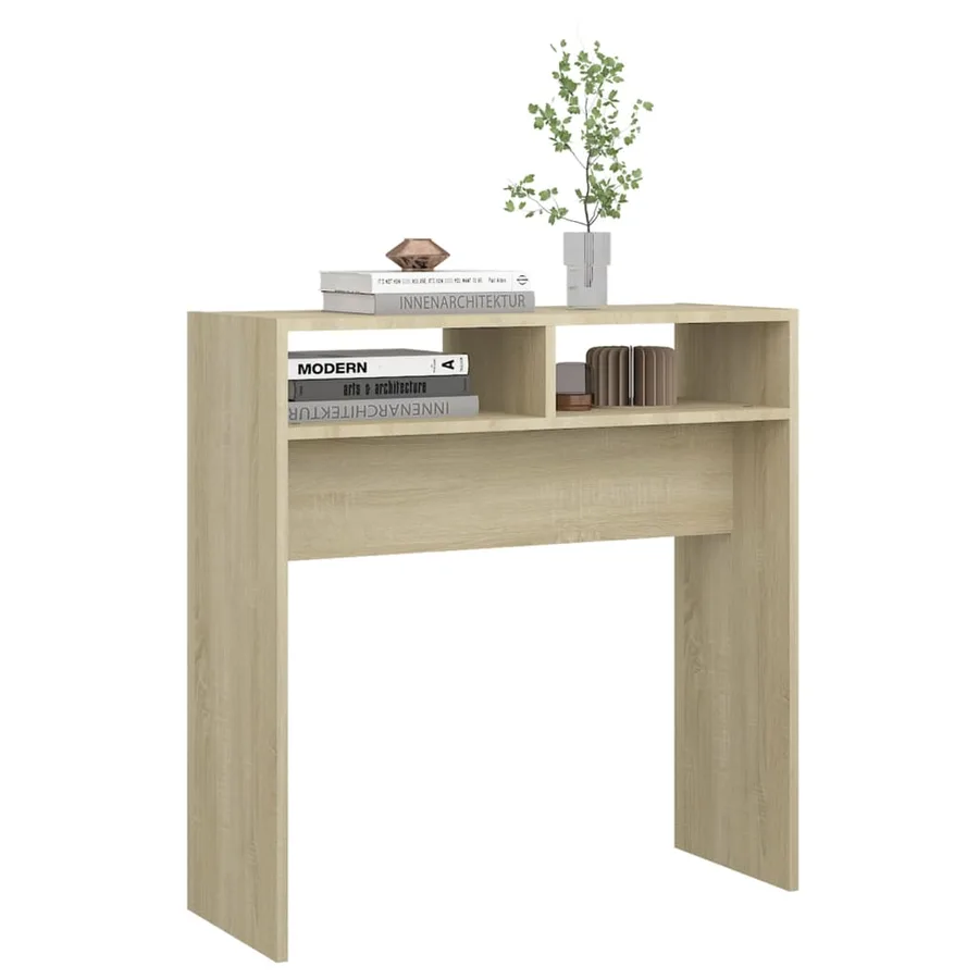 Table console chêne sonoma 78x30x80 cm bois d'ingénierie - 6