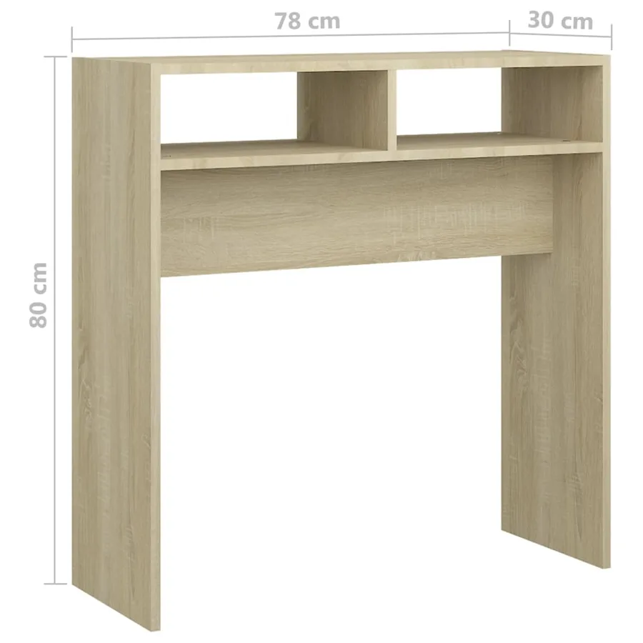 Table console chêne sonoma 78x30x80 cm bois d'ingénierie - 7