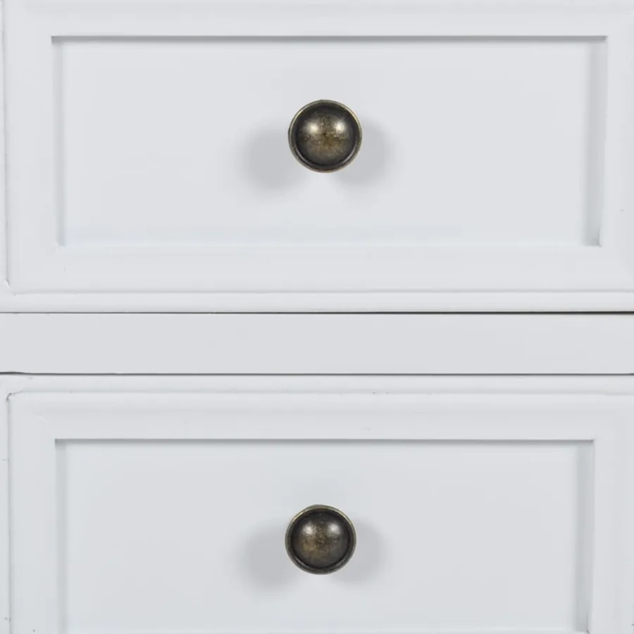 Table de chevet avec 2 tiroirs MDF Blanc - 5