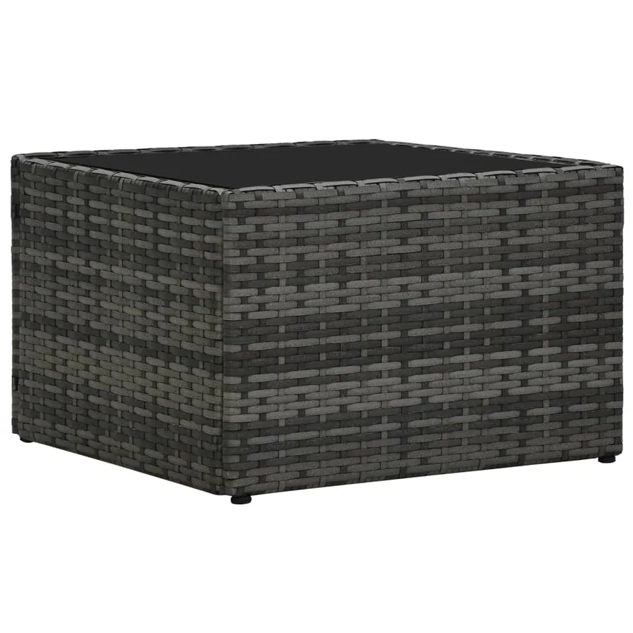 Salon de jardin 5 pcs avec coussins Résine tressée Gris - 10