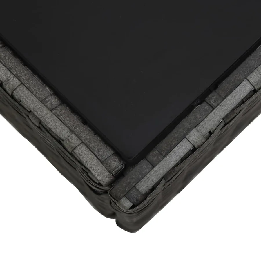 Salon de jardin 5 pcs avec coussins Résine tressée Gris - 13