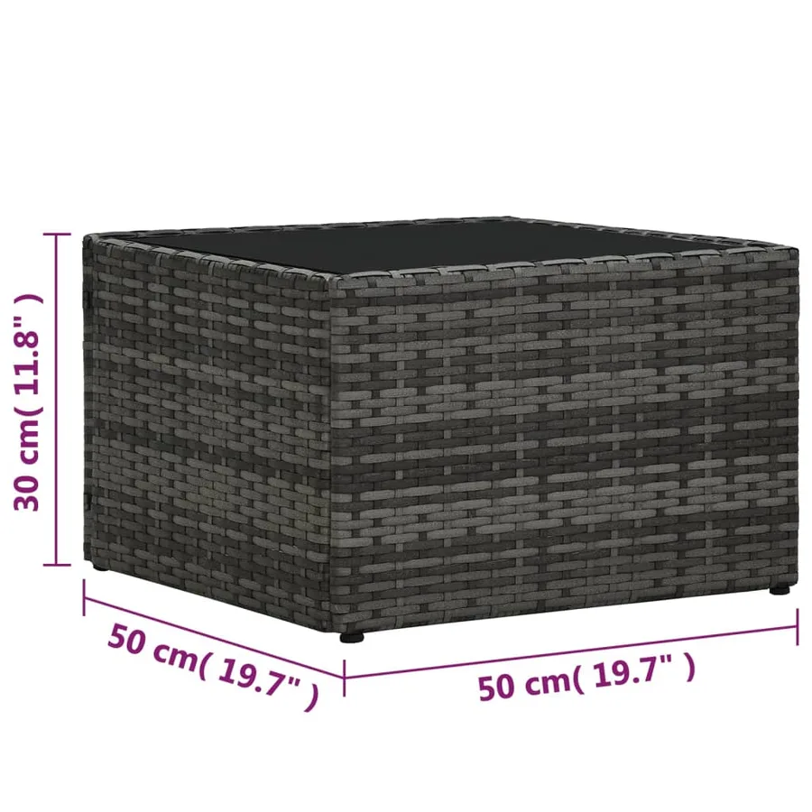 Salon de jardin 5 pcs avec coussins Résine tressée Gris - 16