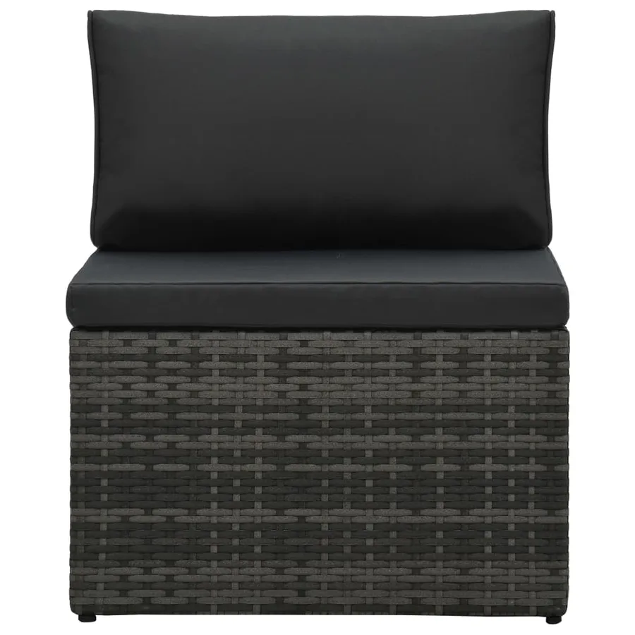 Salon de jardin 5 pcs avec coussins Résine tressée Gris - 9
