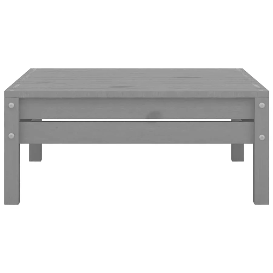 Repose-pied de jardin gris bois de pin massif - 2