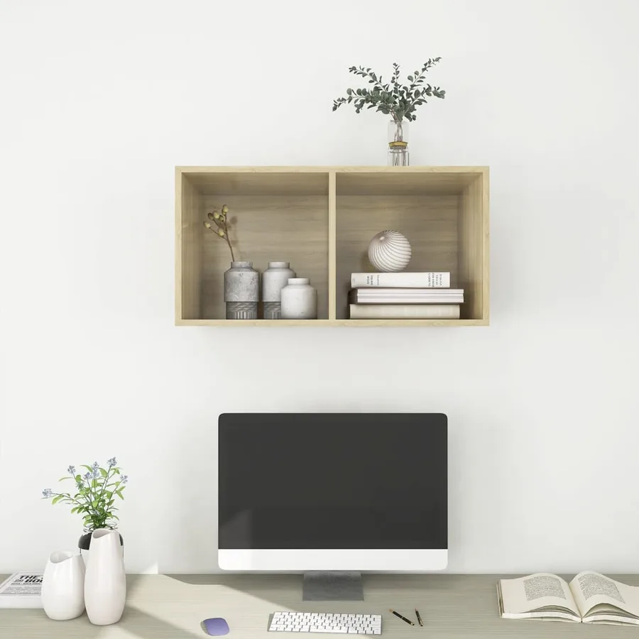 Meuble TV mural Chêne sonoma 37x37x72 cm Bois d’ingénierie - 6