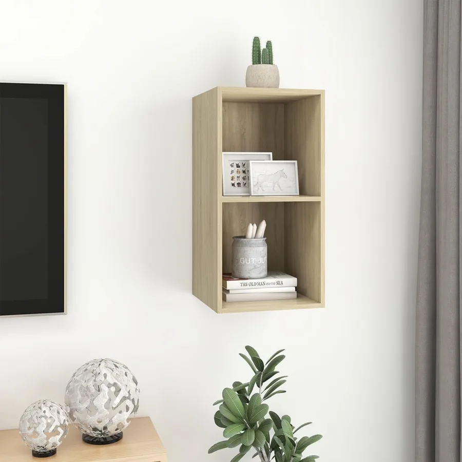 Meuble TV mural Chêne sonoma 37x37x72 cm Bois d’ingénierie - 7