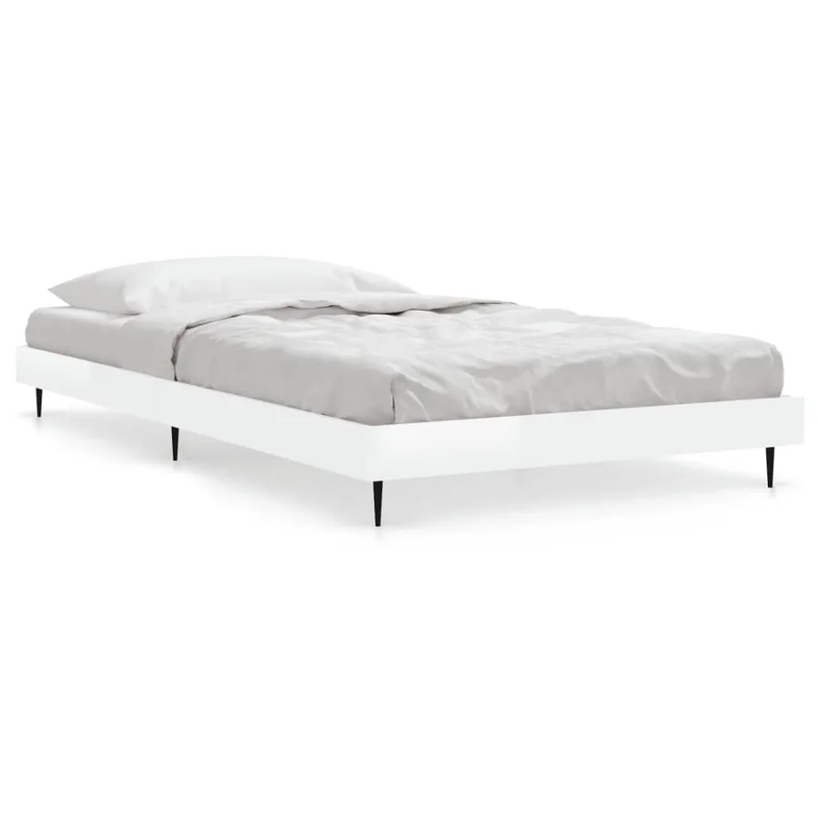 Cadre de lit sans matelas blanc brillant 90x190 cm - 2