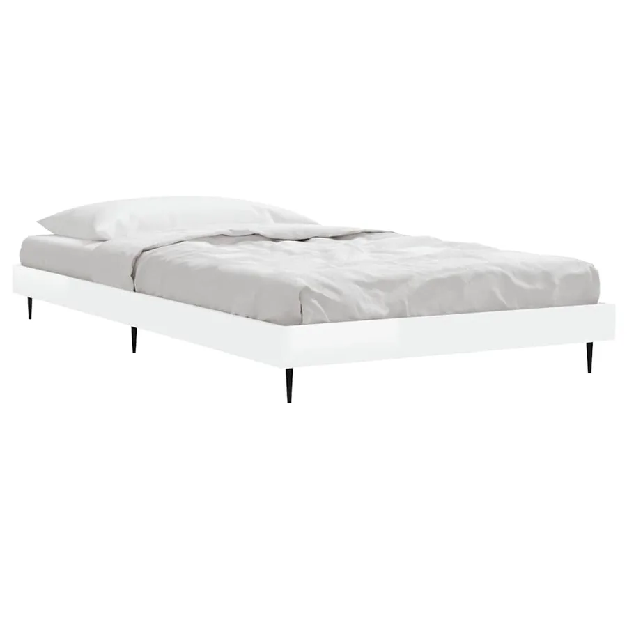 Cadre de lit sans matelas blanc brillant 90x190 cm - 3
