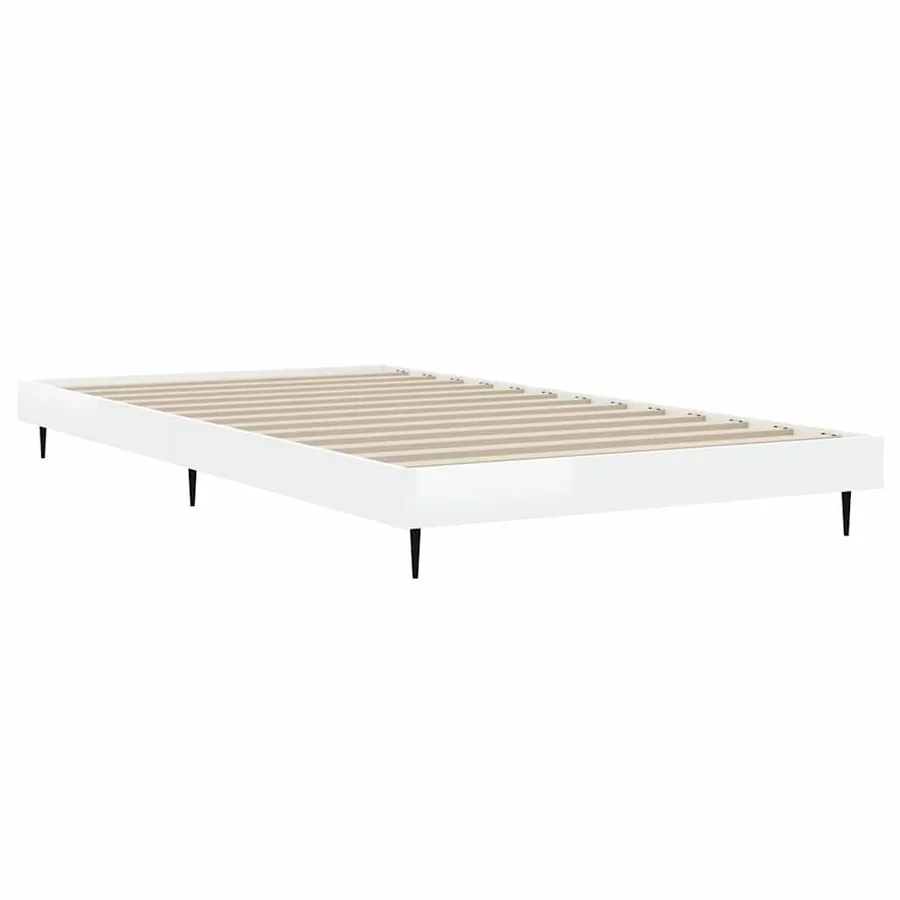 Cadre de lit sans matelas blanc brillant 90x190 cm - 5
