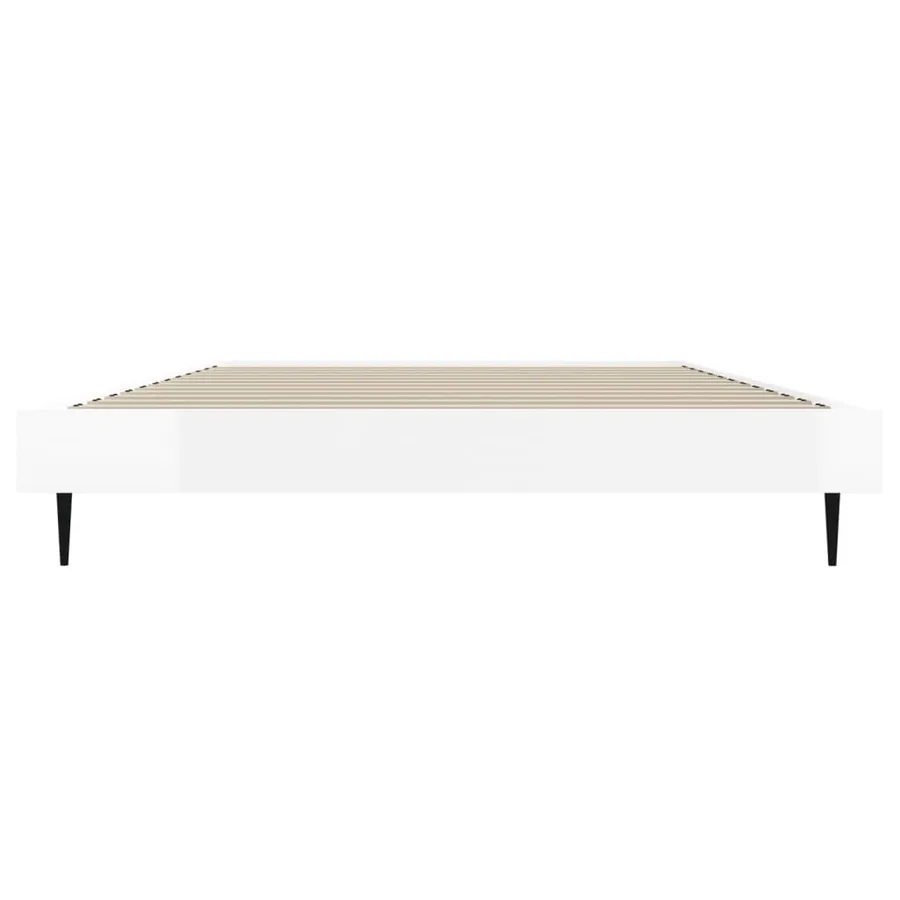 Cadre de lit sans matelas blanc brillant 90x190 cm - 6