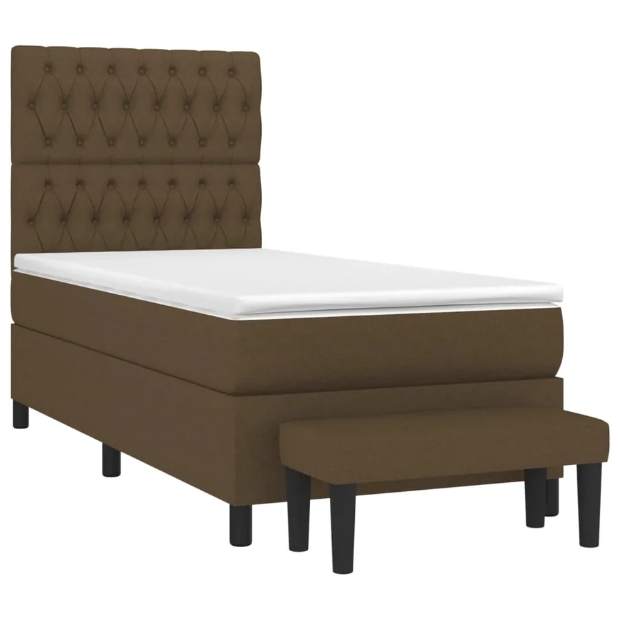 Sommier à lattes de lit avec matelas Marron foncé 100x200 cm - 3