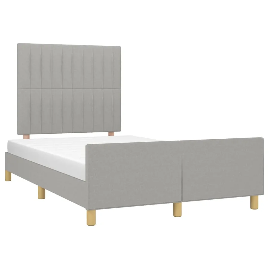 Cadre de lit sans matelas gris clair 120x200 cm tissu - 3
