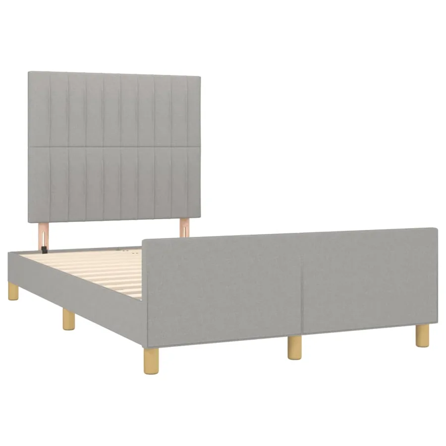 Cadre de lit sans matelas gris clair 120x200 cm tissu - 4