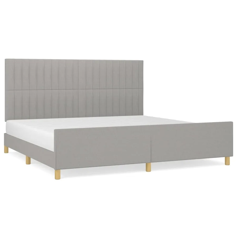 Cadre de lit sans matelas gris clair 200x200 cm tissu - 2