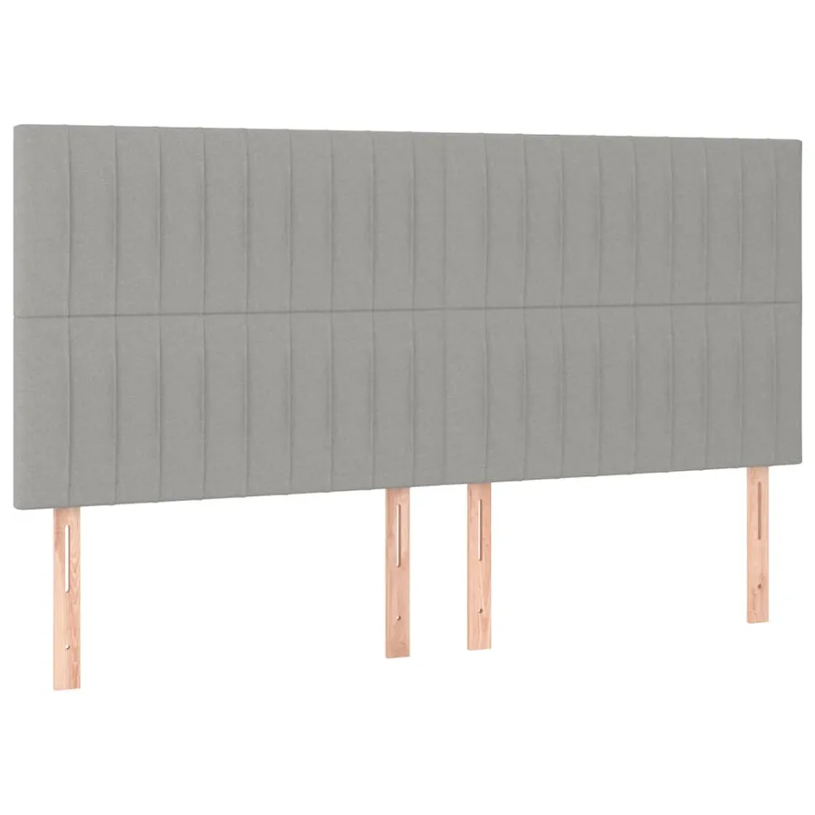 Cadre de lit sans matelas gris clair 200x200 cm tissu - 8