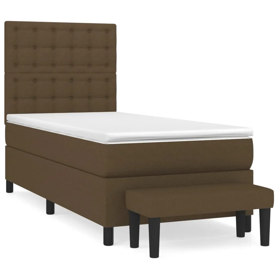 Sommier à lattes de lit avec matelas Marron foncé 100x200 cm - 2