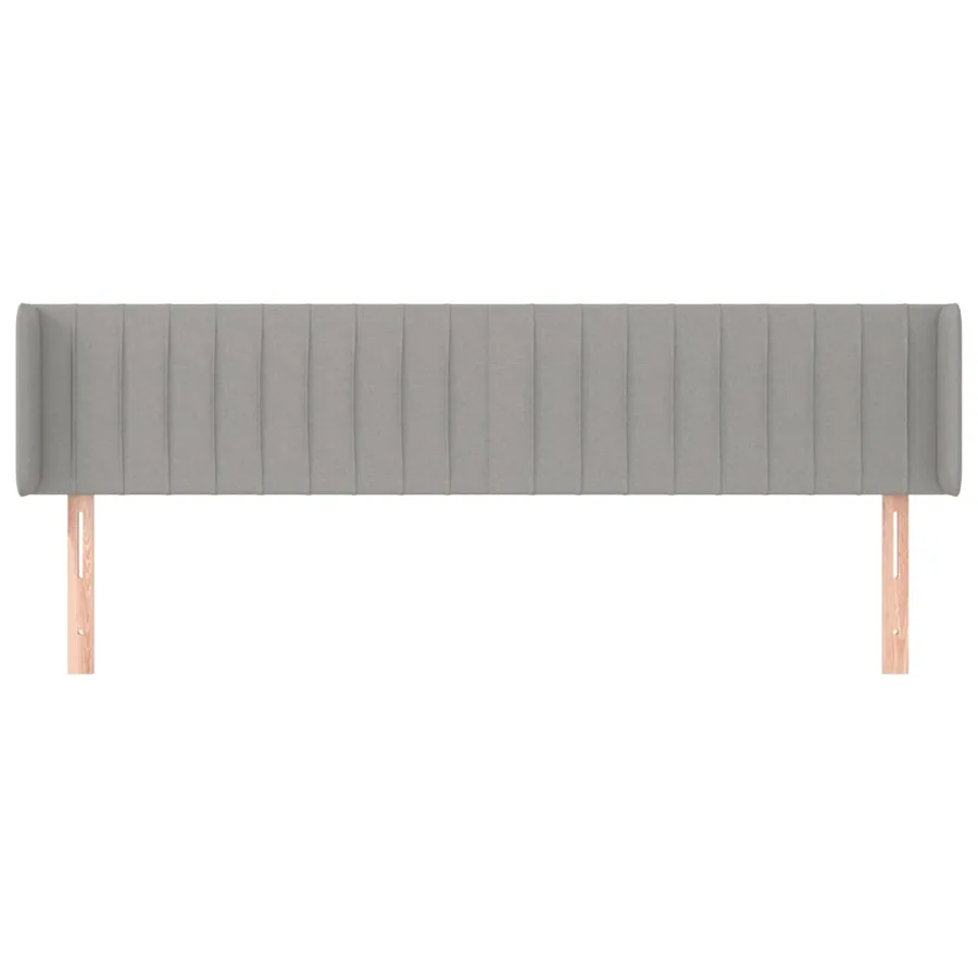 Tête de lit avec oreilles Gris clair 203x16x78/88 cm Tissu - 3