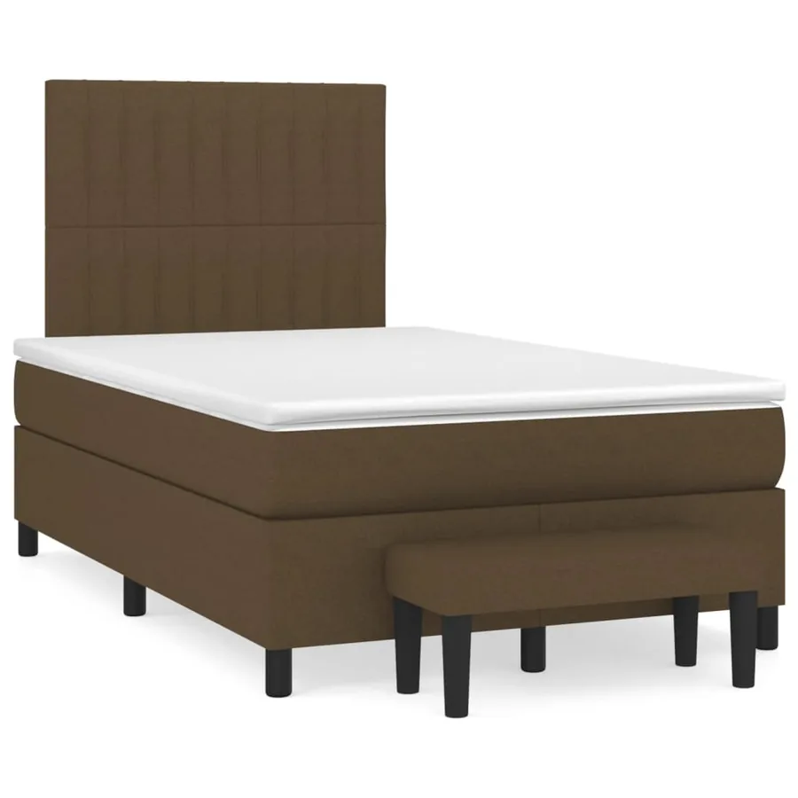 Sommier à lattes de lit avec matelas Marron foncé 120x200 cm - 2