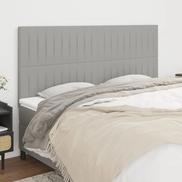 Tête de lit Gris clair 200x5x118/128 cm Tissu