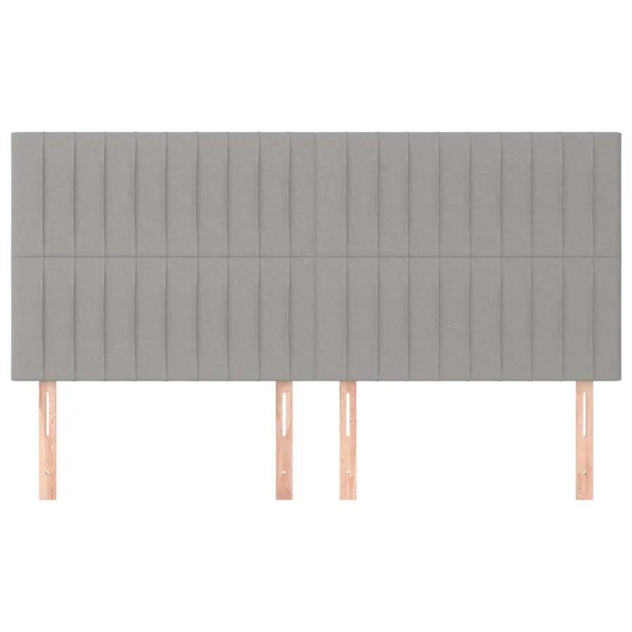Tête de lit Gris clair 200x5x118/128 cm Tissu - 3