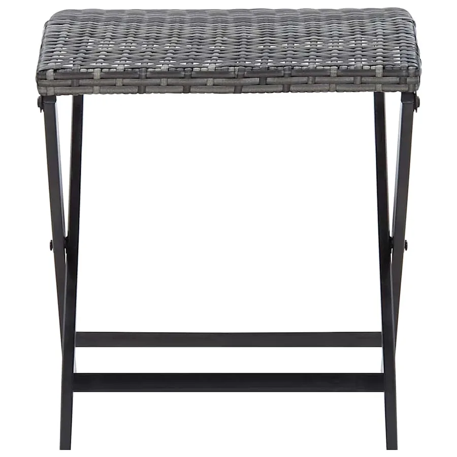 Tabouret pliable résine tressée gris - 2