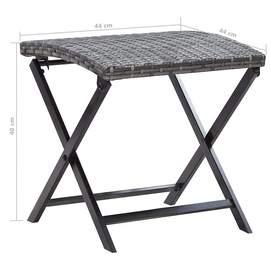 Tabouret pliable résine tressée gris - 6