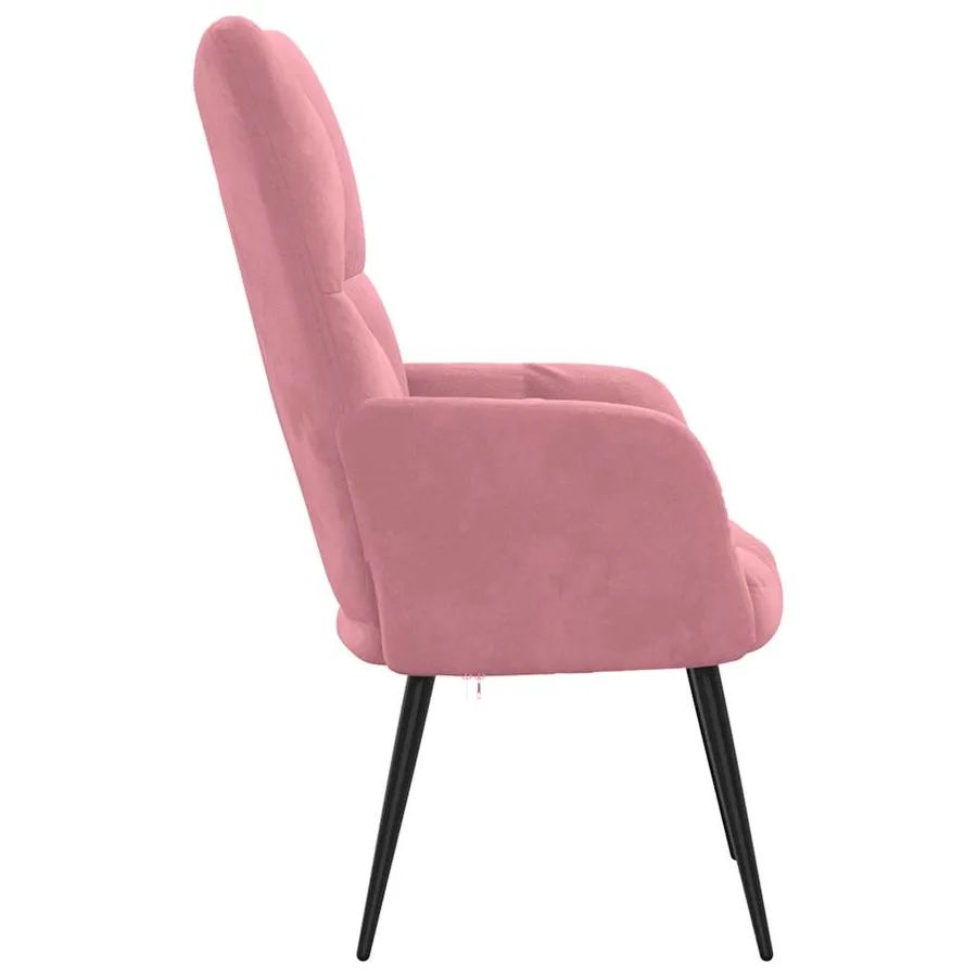 Chaise de relaxation Rose Velours - 4