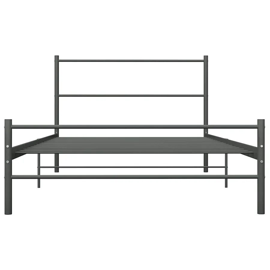 Cadre de lit sans matelas gris métal 90x200 cm - 3