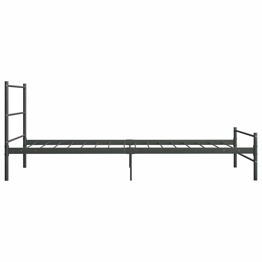 Cadre de lit sans matelas gris métal 90x200 cm - 4