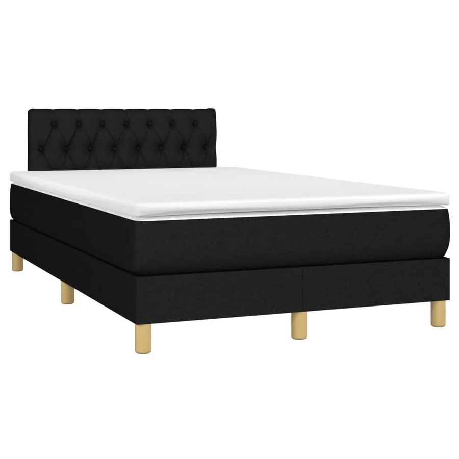 Sommier à lattes de lit avec matelas Noir 120x200 cm Tissu - 3