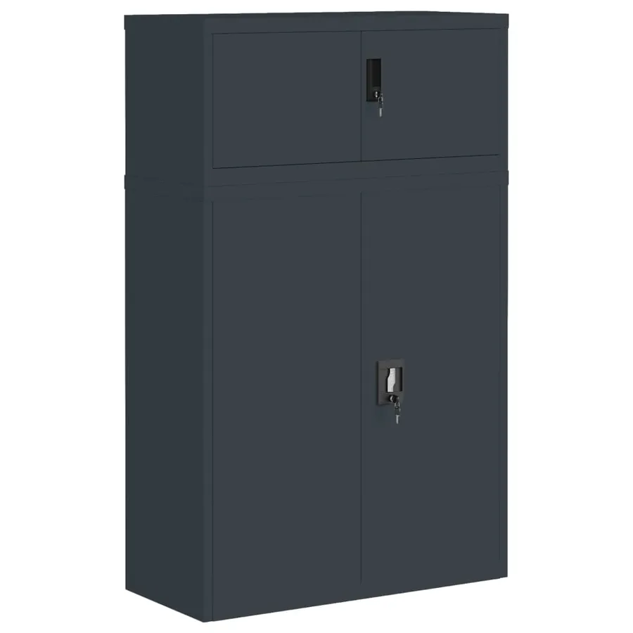 Classeur anthracite 90x40x145 cm acier - 2
