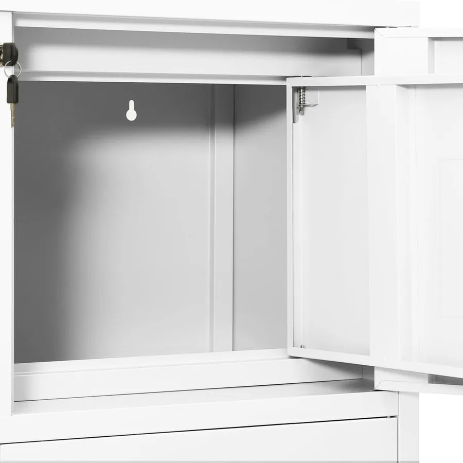 Armoire de bureau Blanc 90x40x102 cm Acier - 7