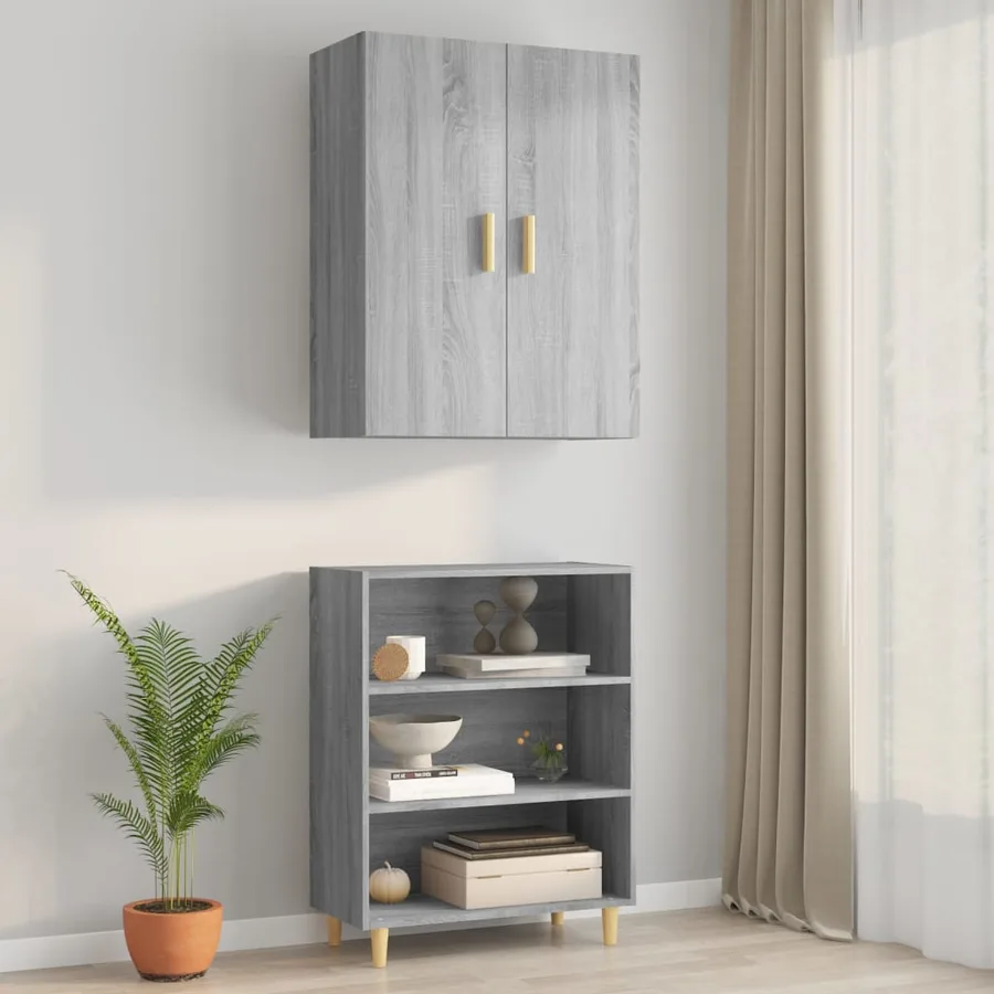 Armoire murale suspendue Sonoma gris 69,5x34x90 cm - 3