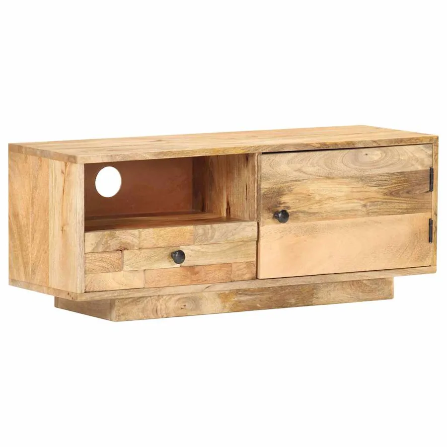 Meuble TV 90x30x35 cm Bois massif de manguier - 10