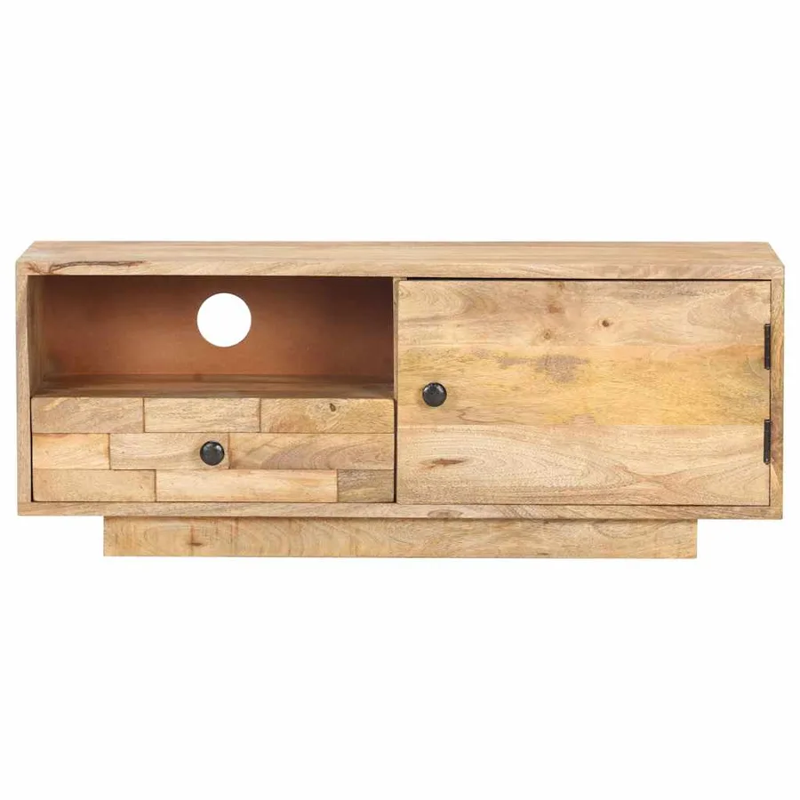 Meuble TV 90x30x35 cm Bois massif de manguier - 3